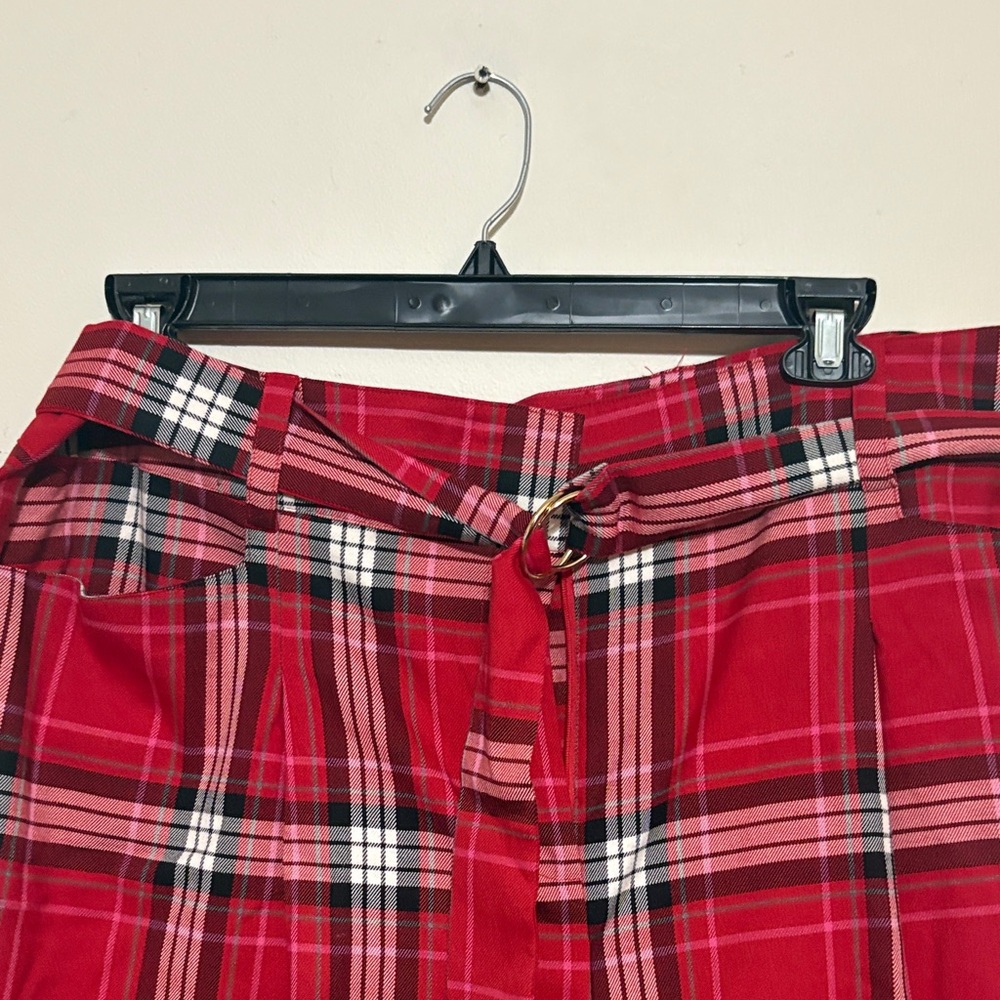 New York & Company Red Plaid Pants